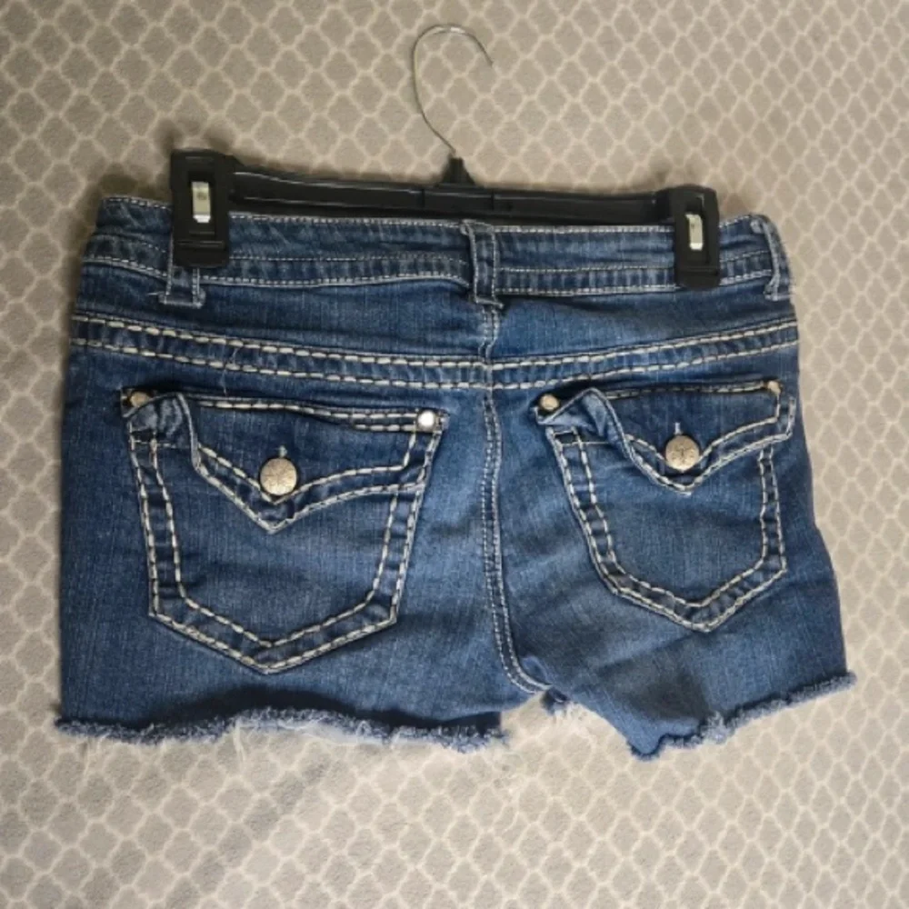 Denim Cutoff Shorts - Blue